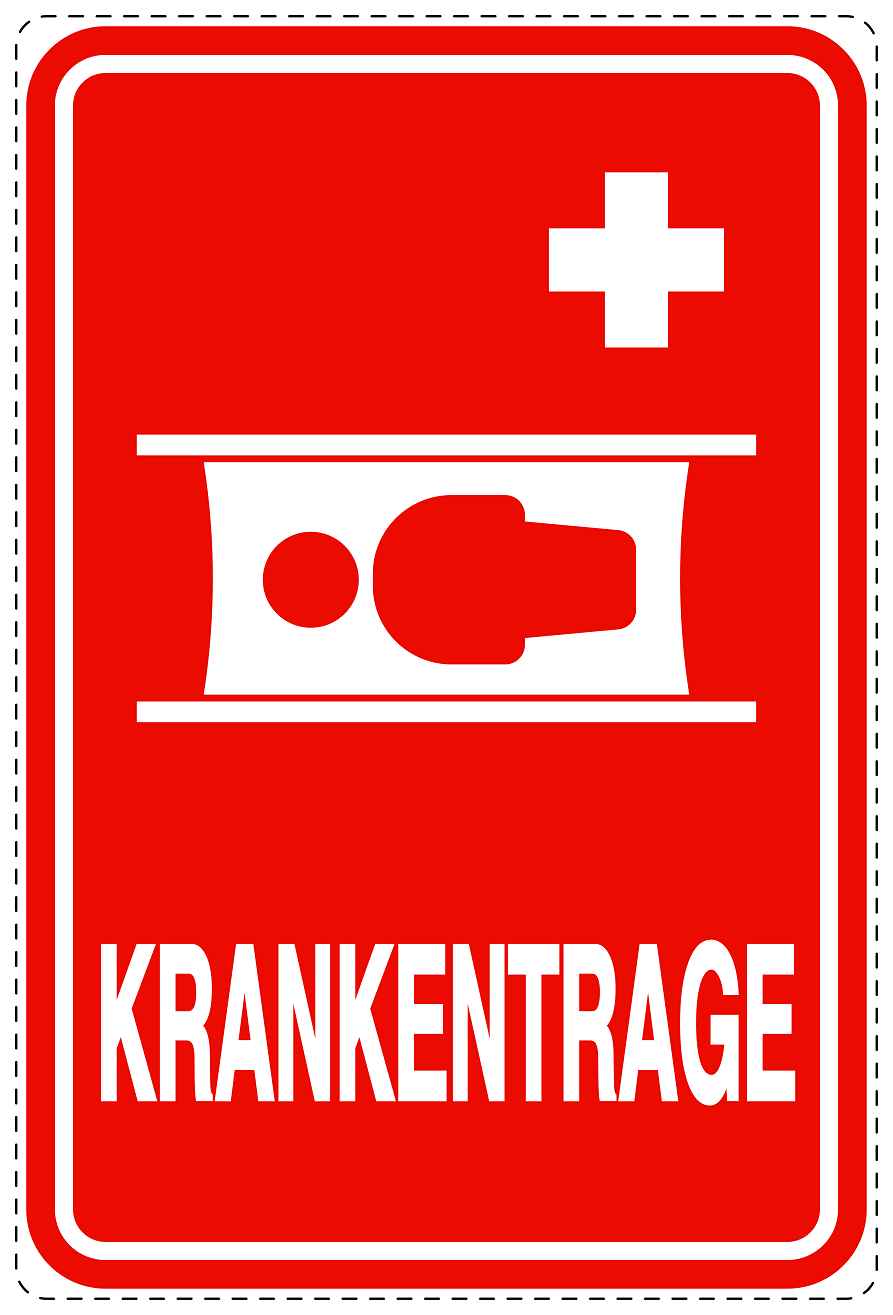 Notfall Aufkleber "Krankentrage" 10-40 cm LO-SIE-4000-14