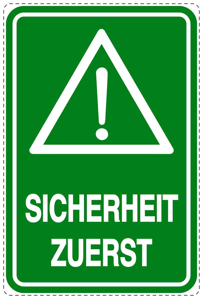 Notfall Aufkleber "Sicherheit zuerst" 10-40 cm LO-SIE-4010-54