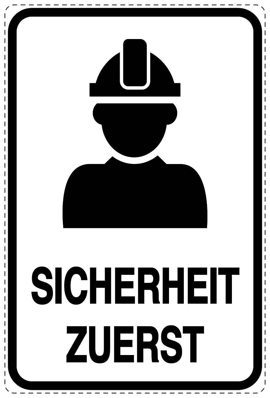 Notfall Aufkleber "Sicherheit zuerst" 10-40 cm LO-SIE-4020-0