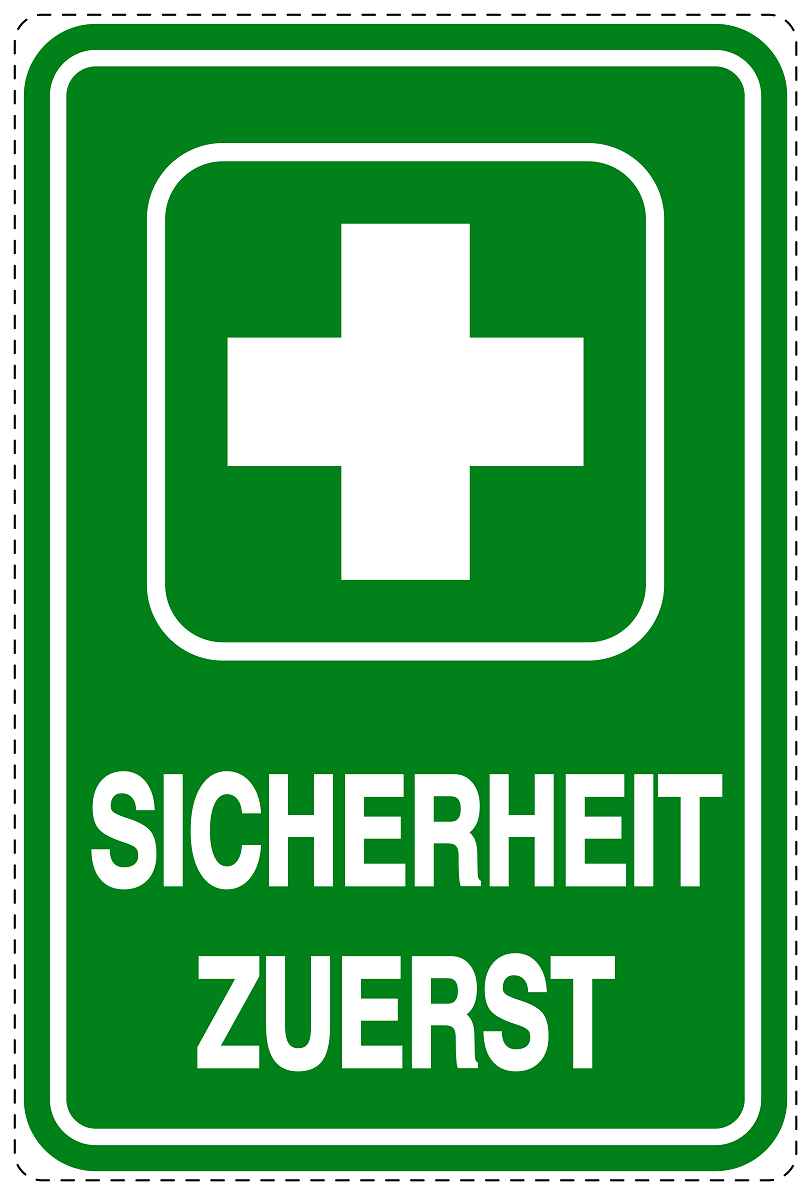 Notfall Aufkleber "Sicherheit zuerst" 10-40 cm LO-SIE-4030-54