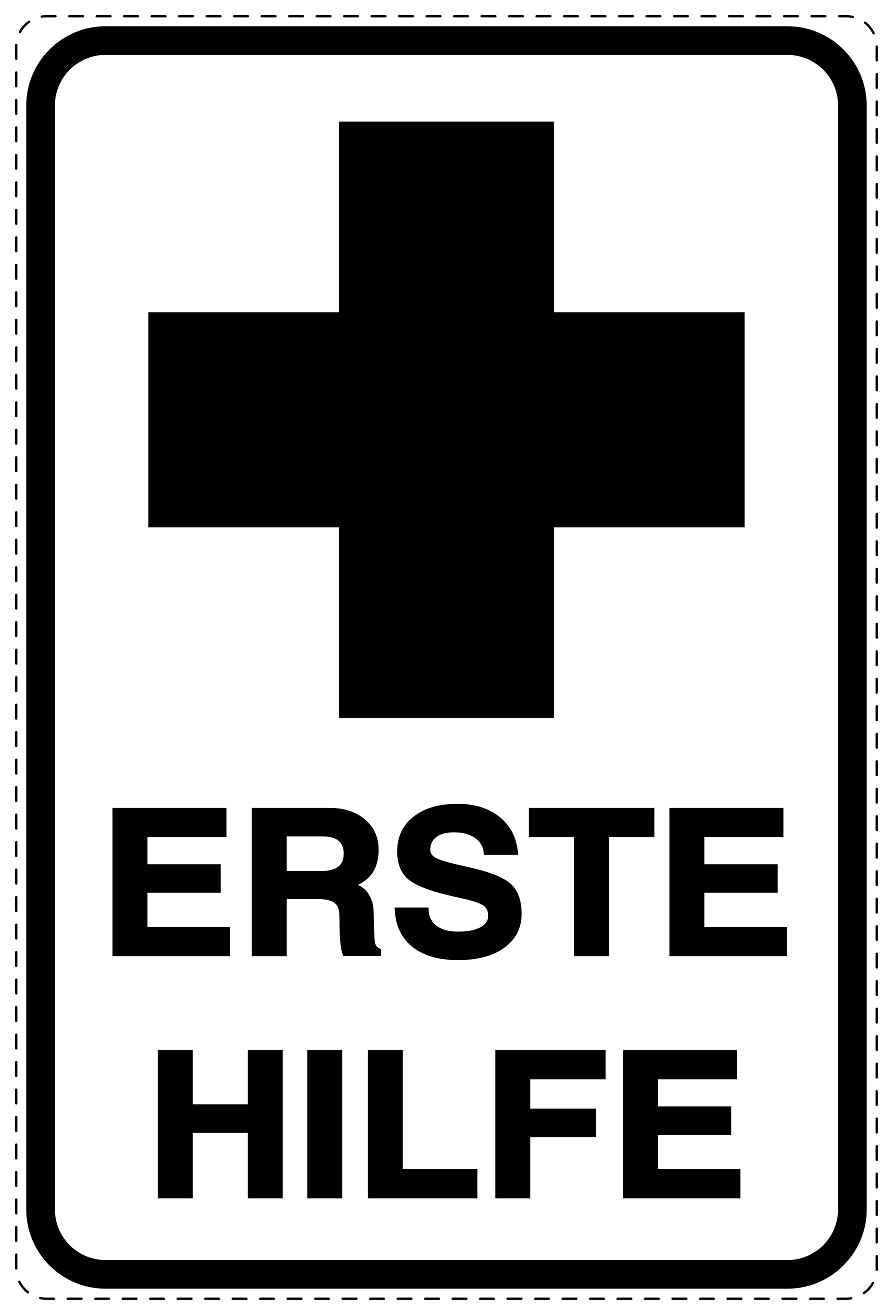 Notfall Aufkleber "Erste Hilfe" 10-40 cm LO-SIE-4040-0