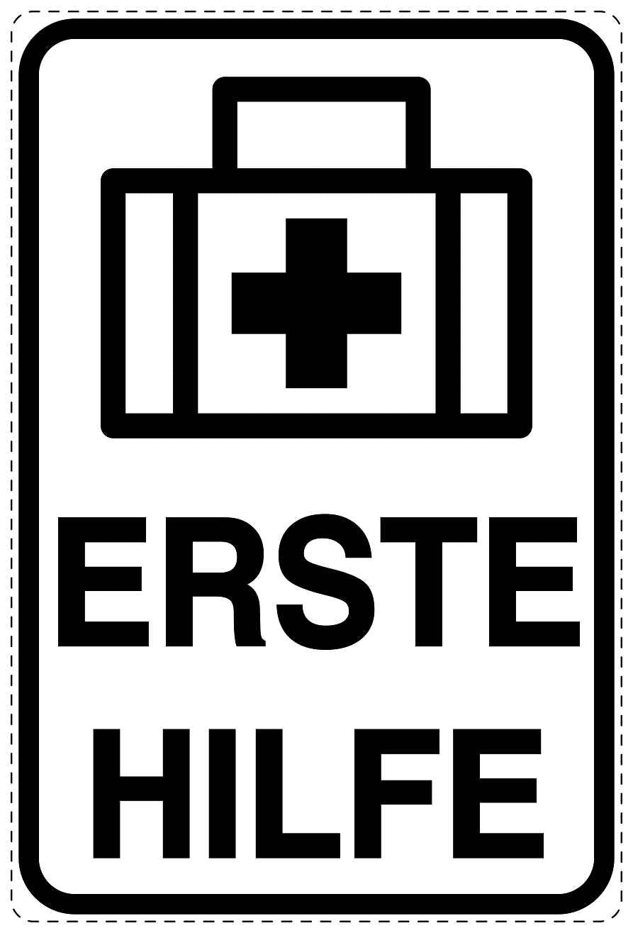 Notfall Aufkleber "Erste Hilfe" 10-40 cm LO-SIE-4050-0