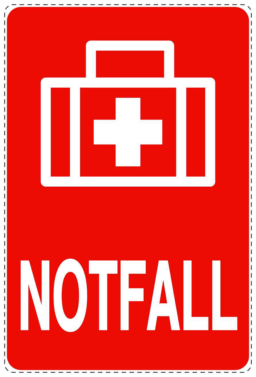 Notfall Aufkleber "Notfall" 10-40 cm LO-SIE-4060-14