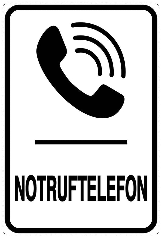 Notfall Aufkleber "Notruftelefon" 10-40 cm  LO-SIE-4090-0