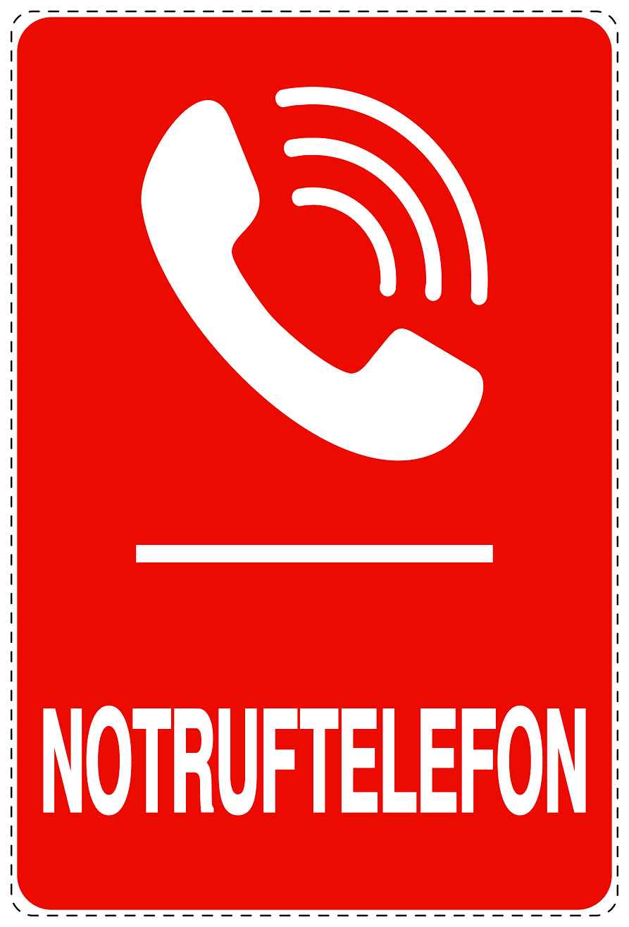 Notfall Aufkleber "Notfalltelefon" 10-40 cm LO-SIE-4090-14