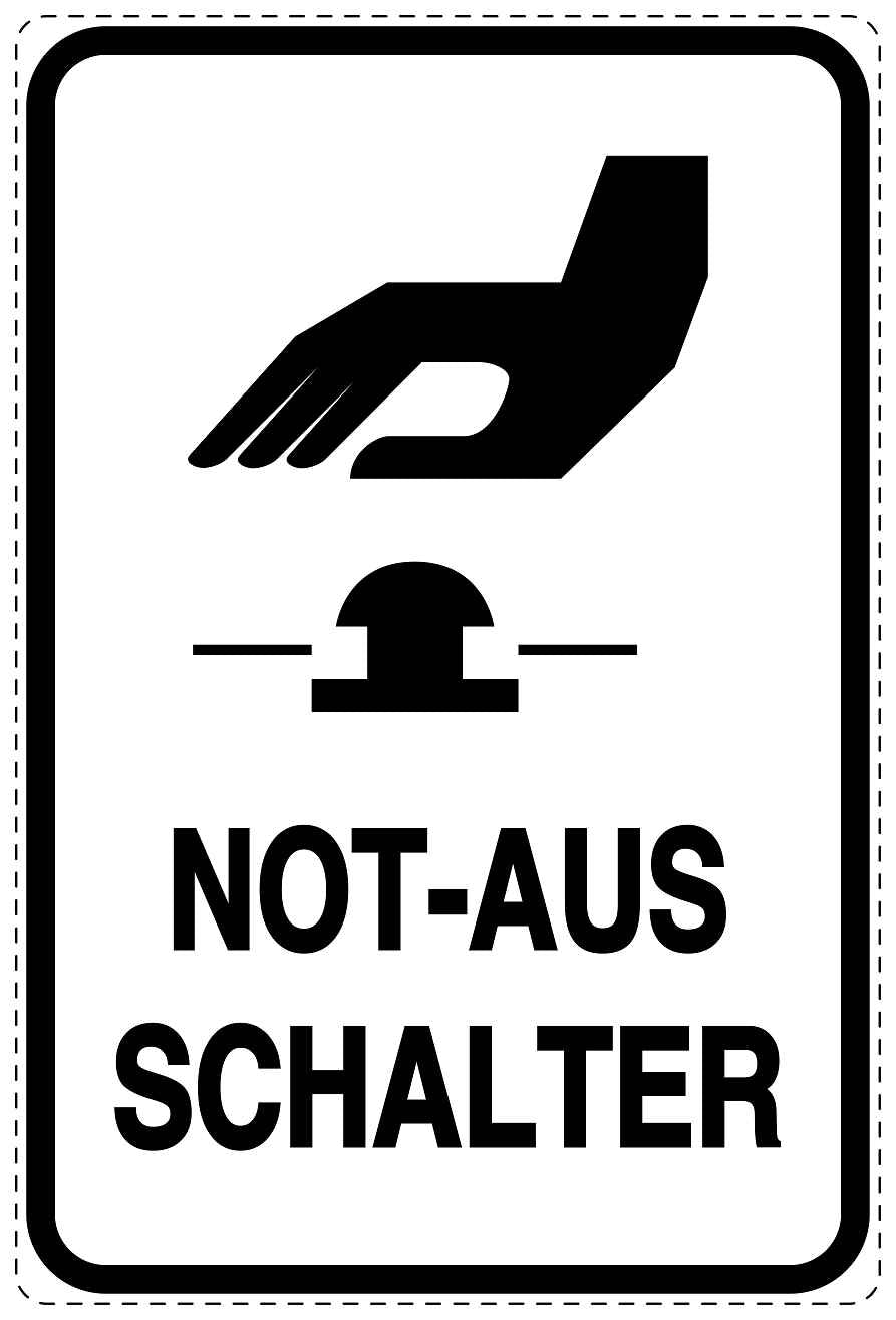 Notfall Aufkleber "Not- Ausschalter" 10-40 cm LO-SIE-4100-0