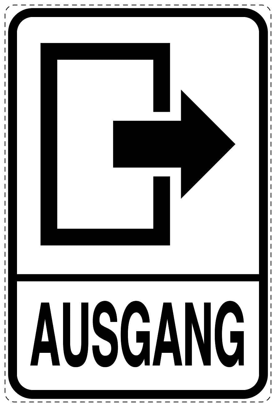 Ausgang Notausgang Aufkleber "Ausgang rechts" 10-40 cm LO-SIE-2000-0