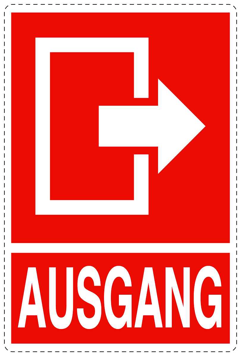 Ausgang Notausgang Aufkleber "Ausgang rechts" 10-40 cm LO-SIE-2000-14