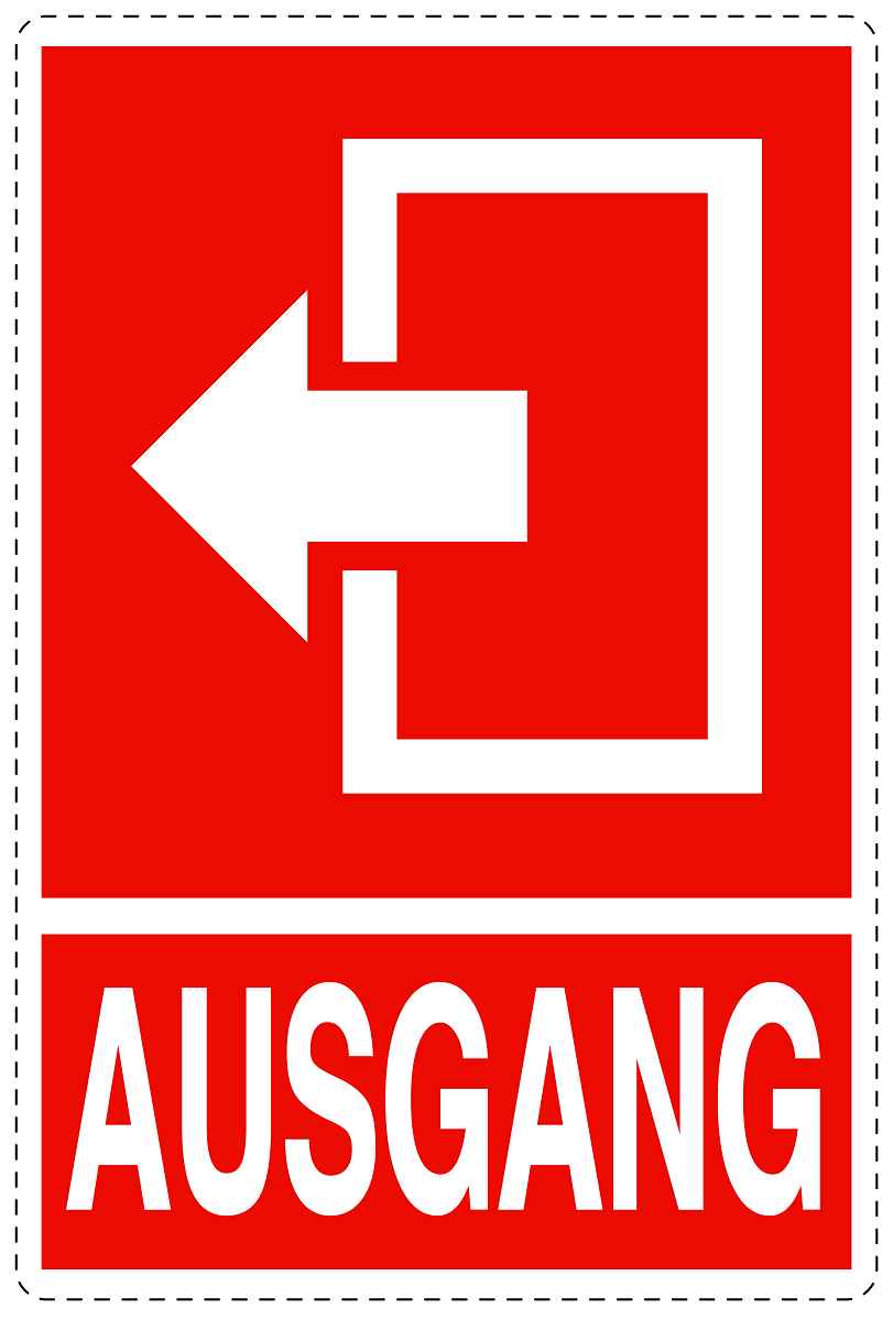 Ausgang Notausgang Aufkleber "Ausgang links" 10-40 cm LO-SIE-2010-14