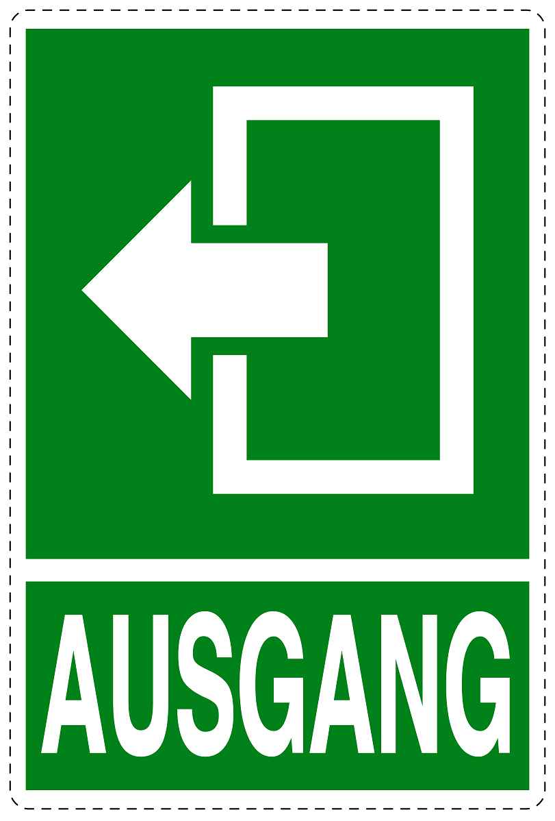 Ausgang Notausgang Aufkleber "Ausgang links" 10-40 cm LO-SIE-2010-54