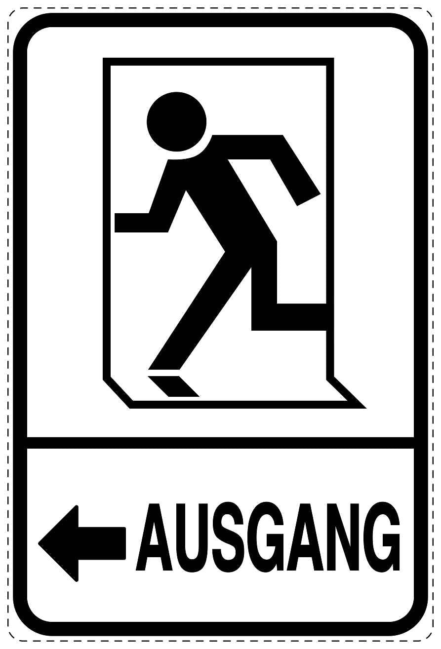 Ausgang Notausgang Aufkleber "Ausgang links" 10-40 cm LO-SIE-2030-0