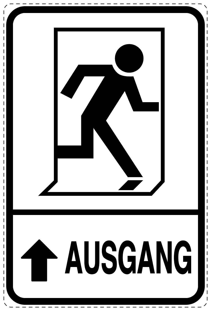 Ausgang Notausgang Aufkleber "Ausgang oben" 10-40 cm LO-SIE-2040-0
