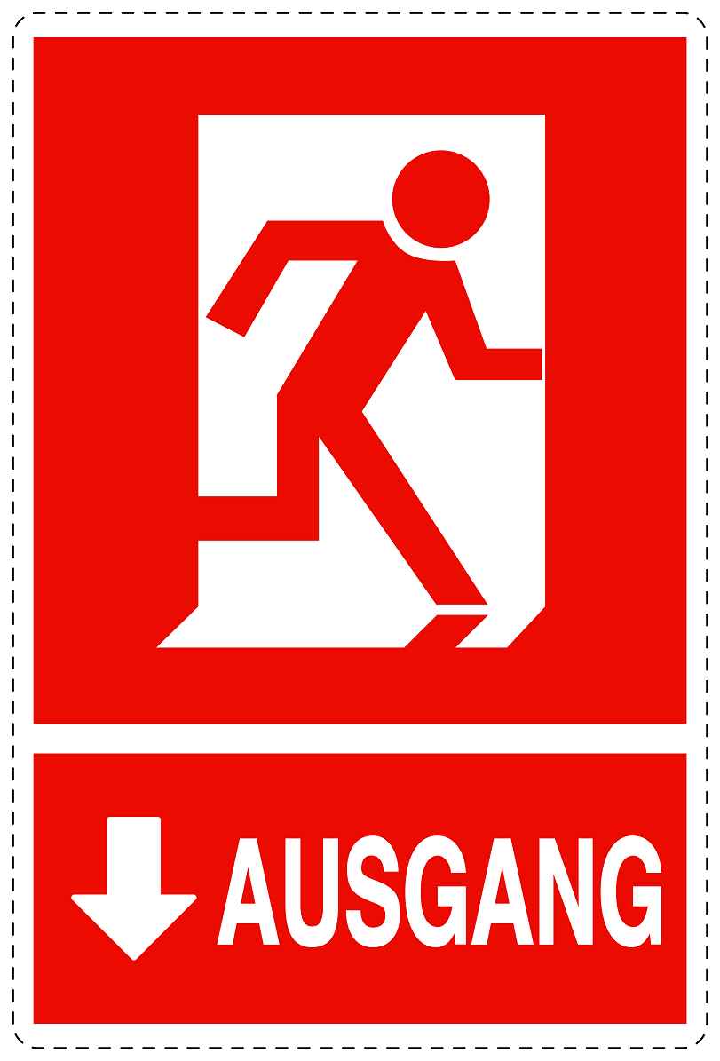 Ausgang Notausgang Aufkleber "Ausgang unten" 10-40 cm LO-SIE-2050-14