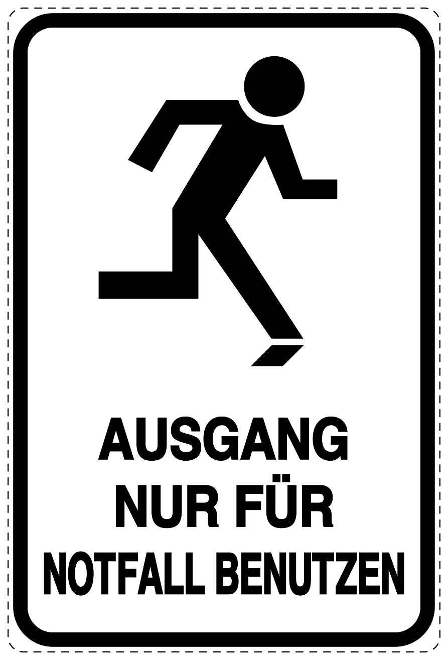 Ausgang Notausgang Aufkleber "Ausgang nur für Notfall benutzen" 10-40 cm LO-SIE-2100-0