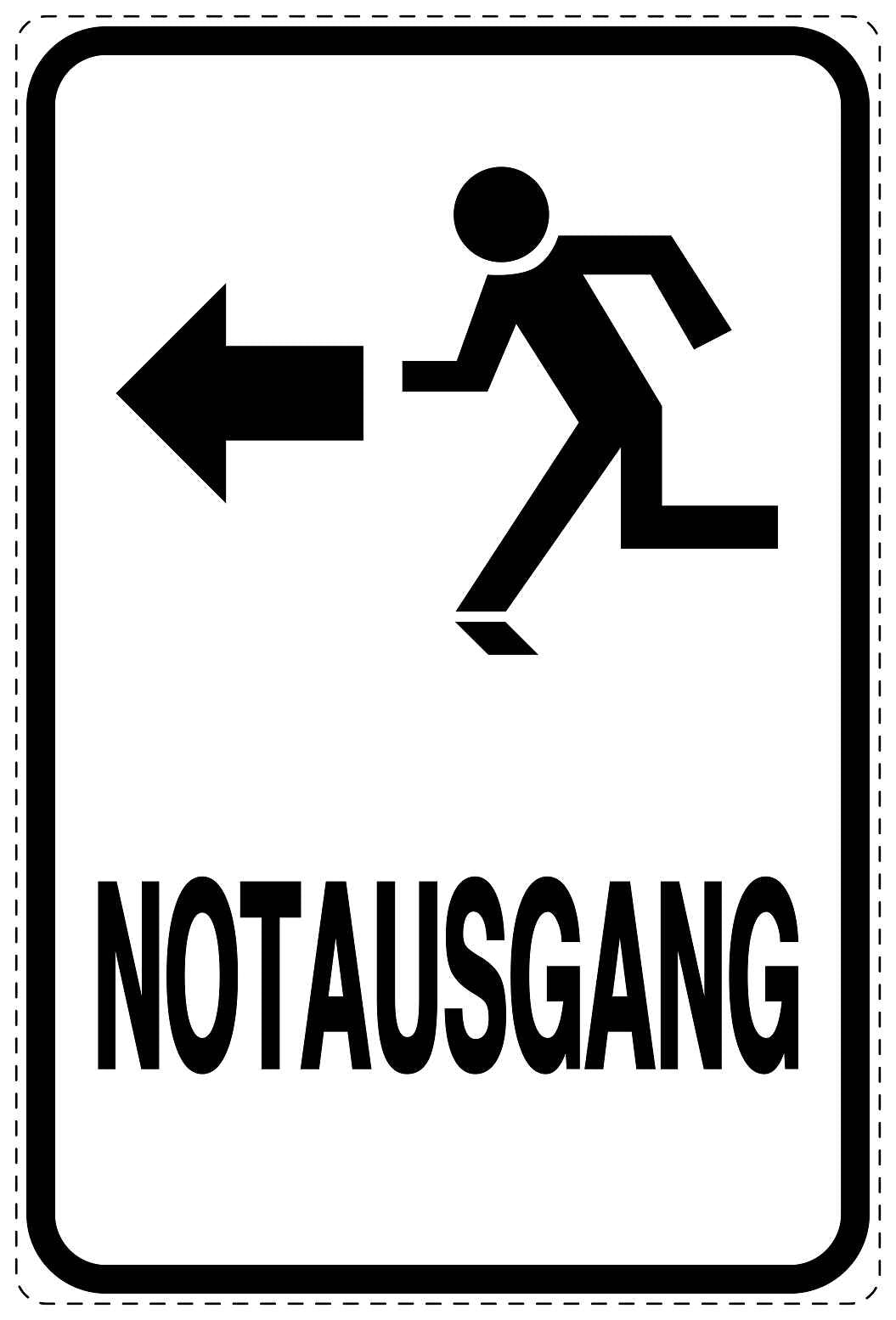 Ausgang Notausgang Aufkleber "Notausgang links" 10-40 cm LO-SIE-2110-0