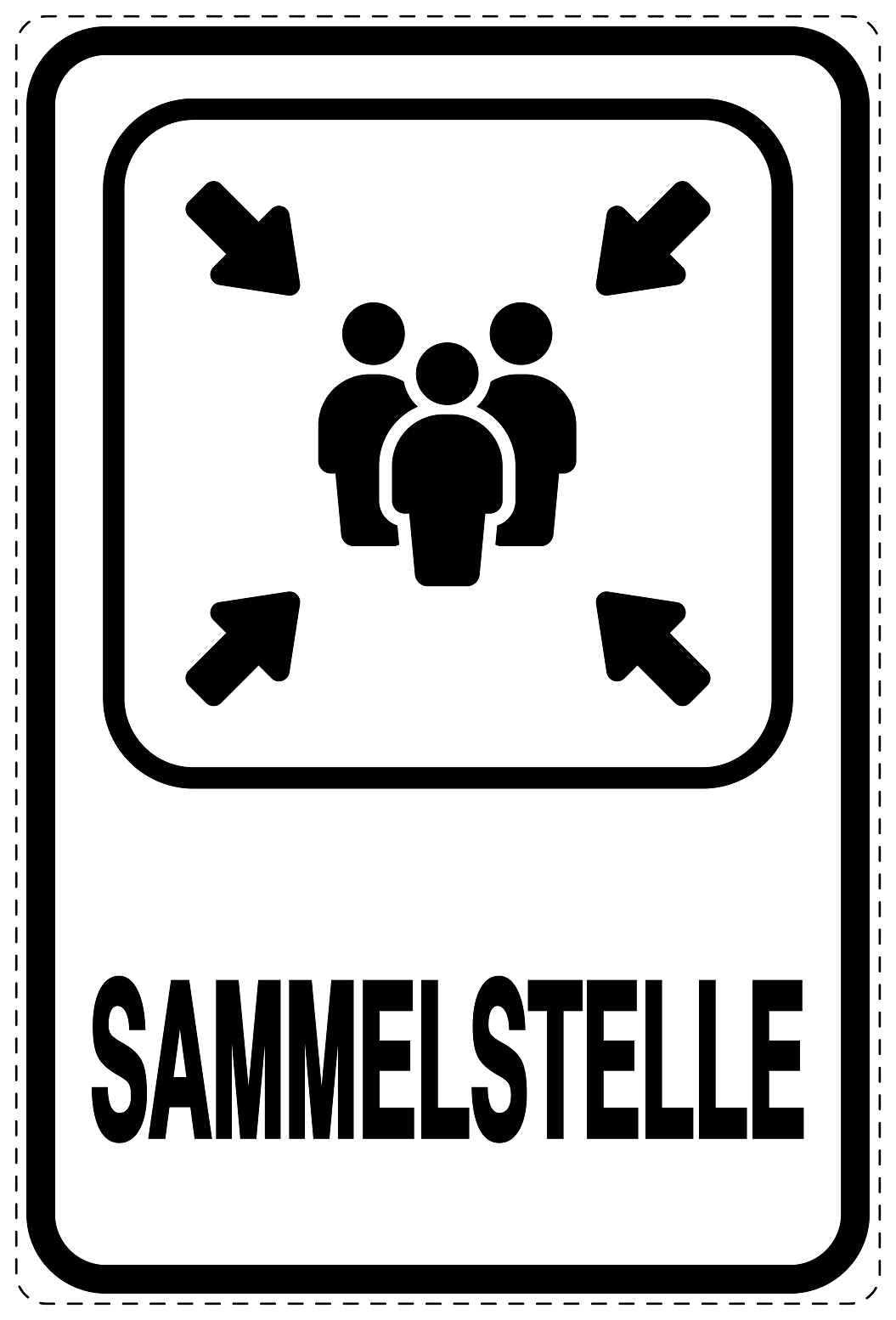Ausgang Notausgang Aufkleber "Sammelstelle" 10-40 cm LO-SIE-2130-0
