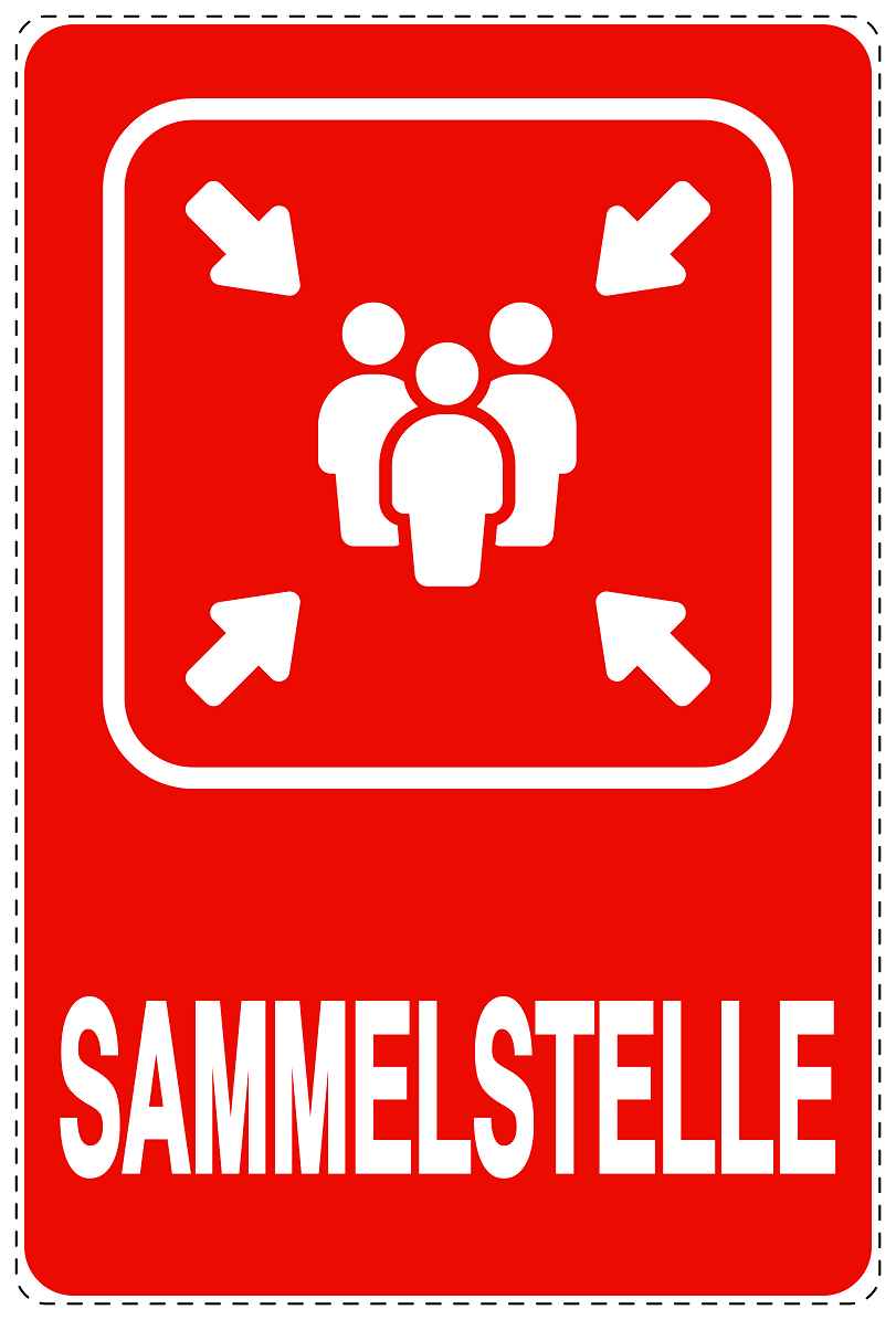 Ausgang Notausgang Aufkleber "Sammelstelle" 10-40 cm LO-SIE-2130-14