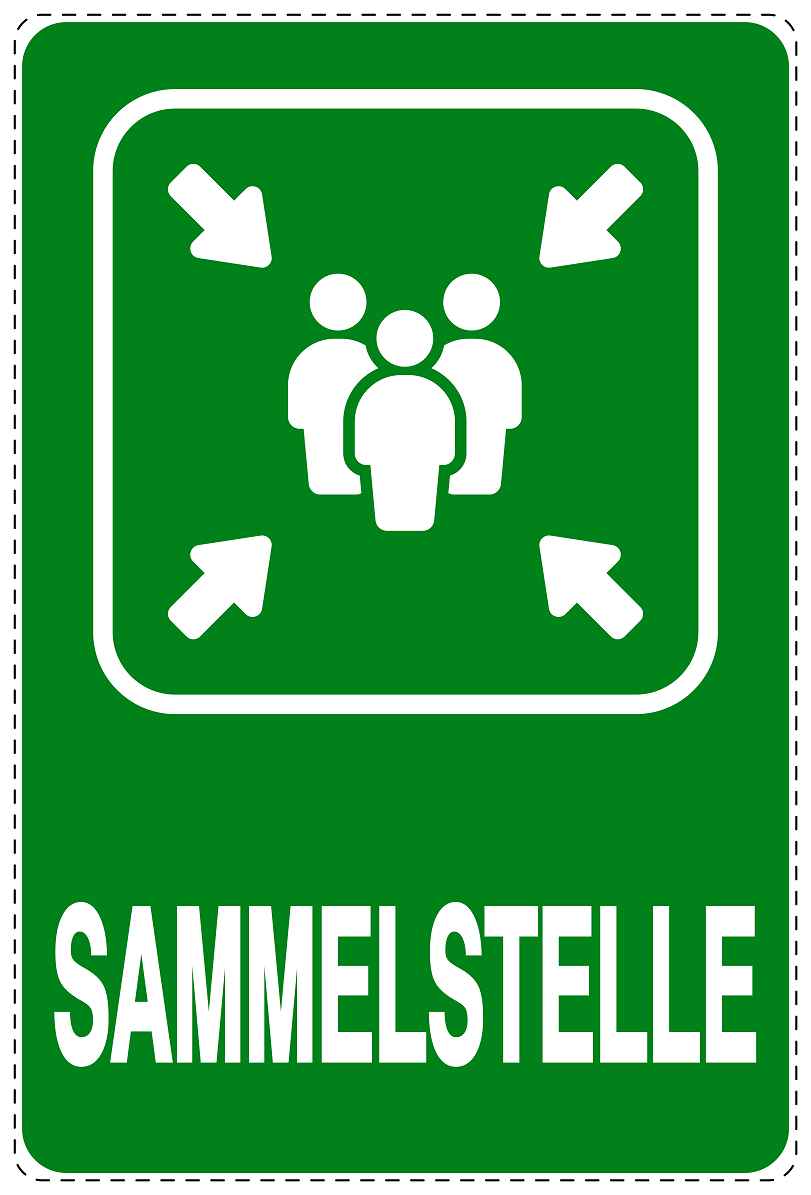 Ausgang Notausgang Aufkleber "Sammelstelle" 10-40 cm LO-SIE-2130-54