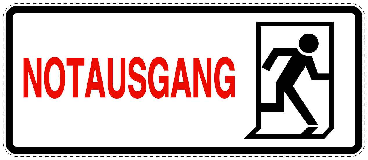 Feuer- Rettungsaufkleber "Notausgang" 10-60 cm LO-SIF-1210-0