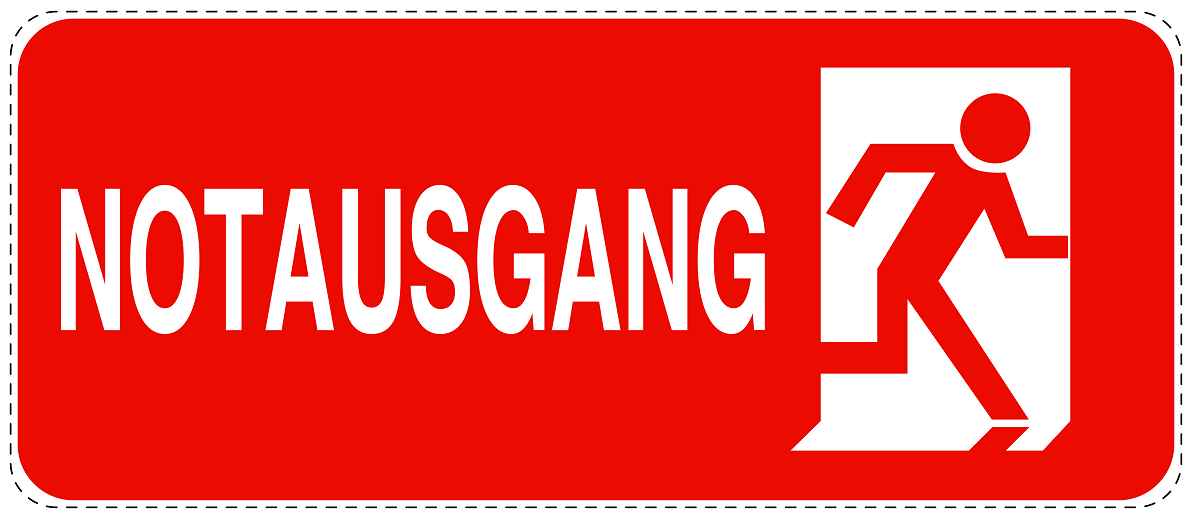 Feuerlöscher Aufkleber "Notausgang" 10-60 cm LO-SIF-1210-14