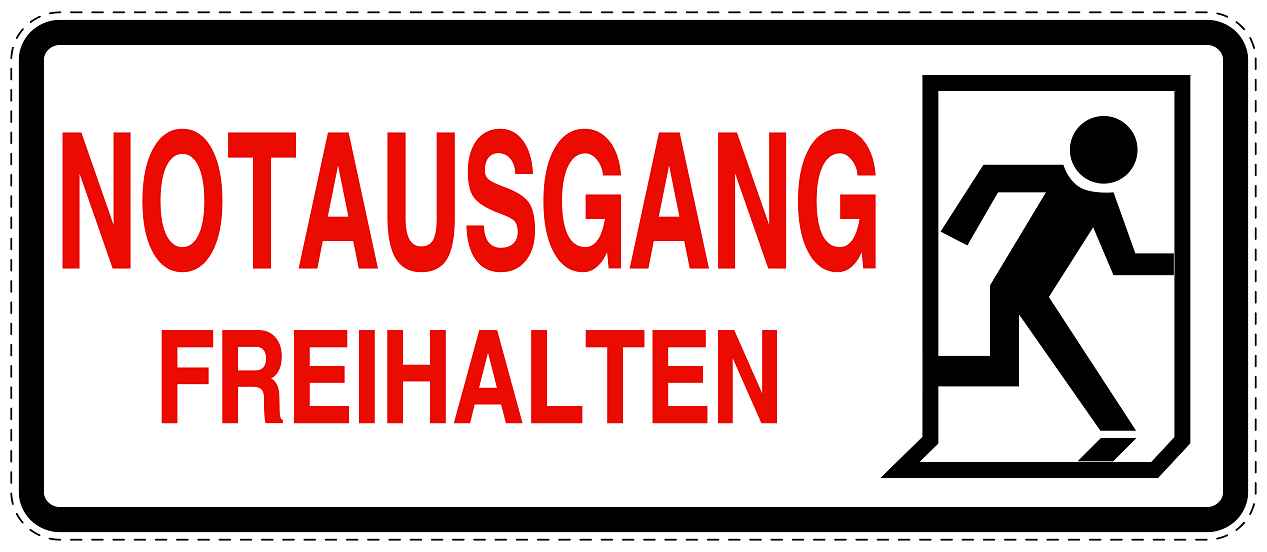 Feuer- Rettungsaufkleber "Notausgang Freihalten" 10-60 cm LO-SIF-1230-0