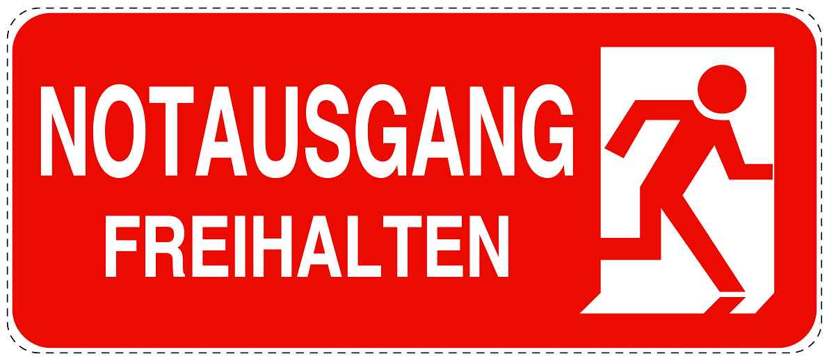 Feuerlöscher Aufkleber "Notausgang Freihalten" 10-60 cm LO-SIF-1230-14