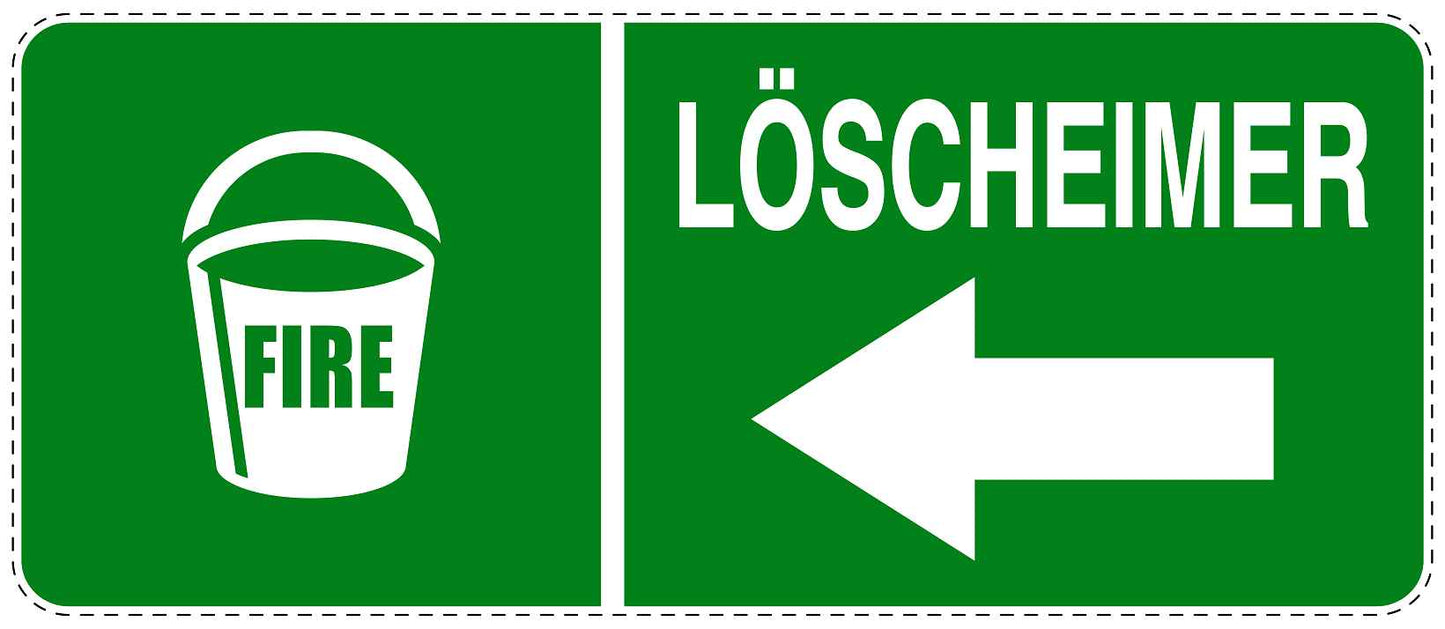 Feuer- Rettungsaufkleber "Feuereimer links" 10-60 cm LO-SIF-1590-54