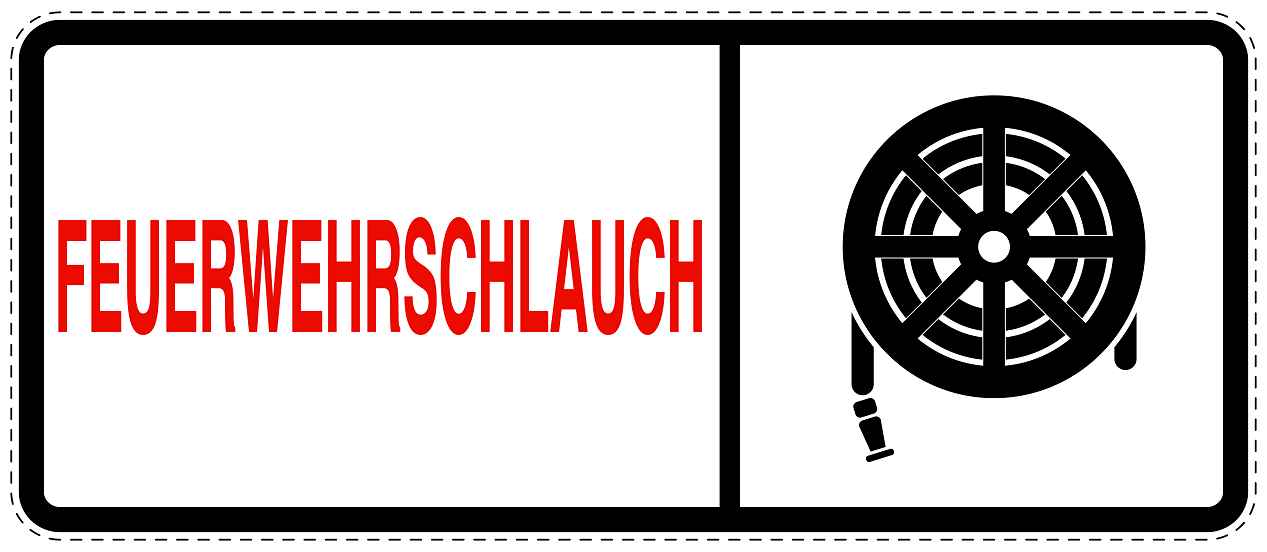 Feuer- Rettungsaufkleber "Feuerwehrschlauch" 10-60 cm LO-SIF-1800-0