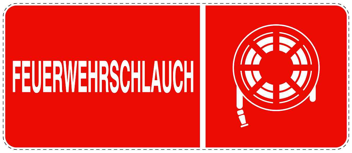 Feuerlöscher Aufkleber "Feuerwehrschlauch" 10-60 cm LO-SIF-1800-14