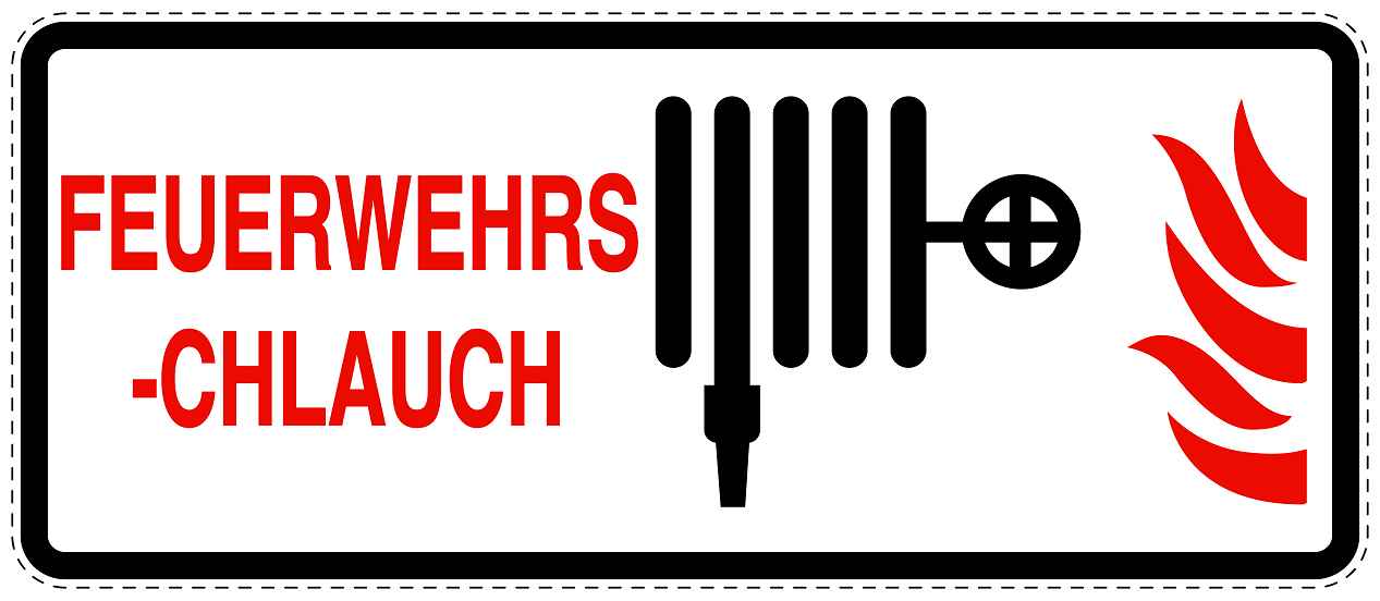 Feuer- Rettungsaufkleber "Feuerwehrschlauch" 10-60 cm LO-SIF-1820-0