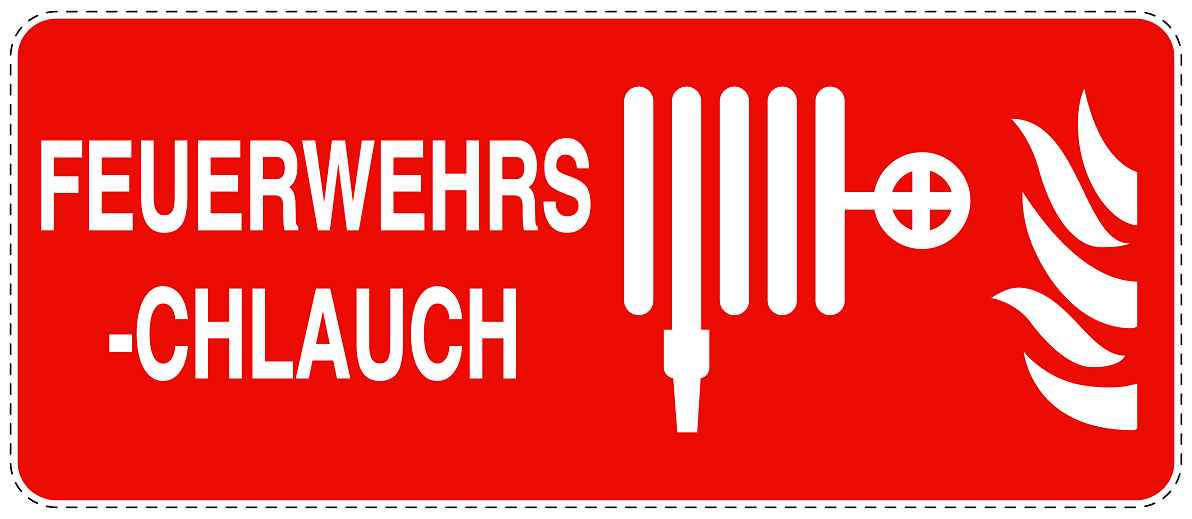Feuerlöscher Aufkleber "Feuerwehrschlauch" 10-60 cm LO-SIF-1820-14
