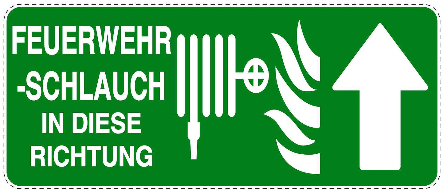 Feuer- Rettungsaufkleber "Feuerwehrschlauch in Pfeilrichtung" 10-60 cm LO-SIF-1850-54