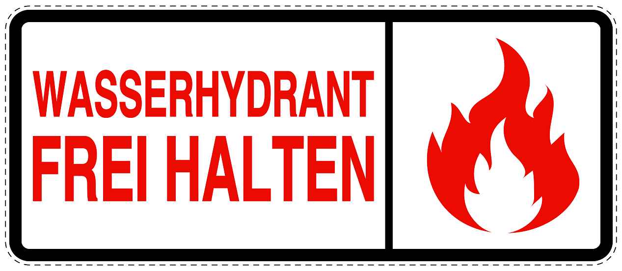 Feuer- Rettungsaufkleber "Wasserhydrant Freihalten" 10-60 cm LO-SIF-1900-0