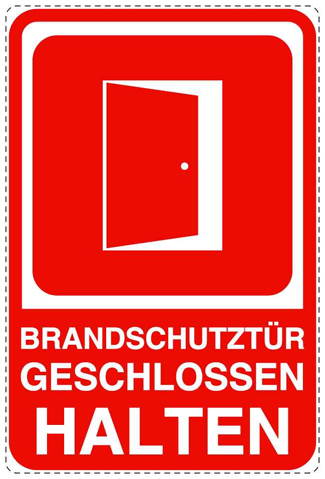 Feuerlöscher Aufkleber "Brandschutztür geschlossen halten" 10-40 cm LO-SIF-2090-14