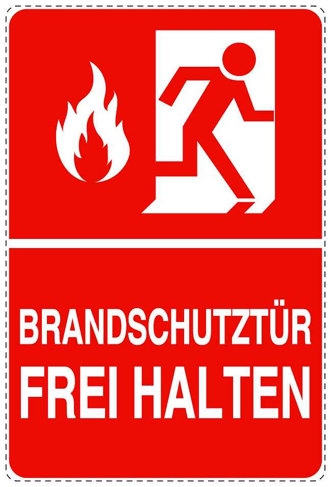 Feuerlöscher Aufkleber "Brandschutztür frei halten" 10-40 cm LO-SIF-2120-14