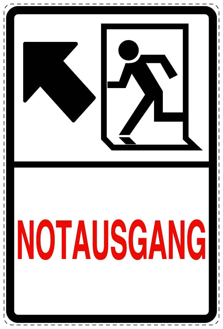 Feuer- Rettungsaufkleber "Notausgang in Pfeilrichtung" 10-40 cm LO-SIF-2170-0