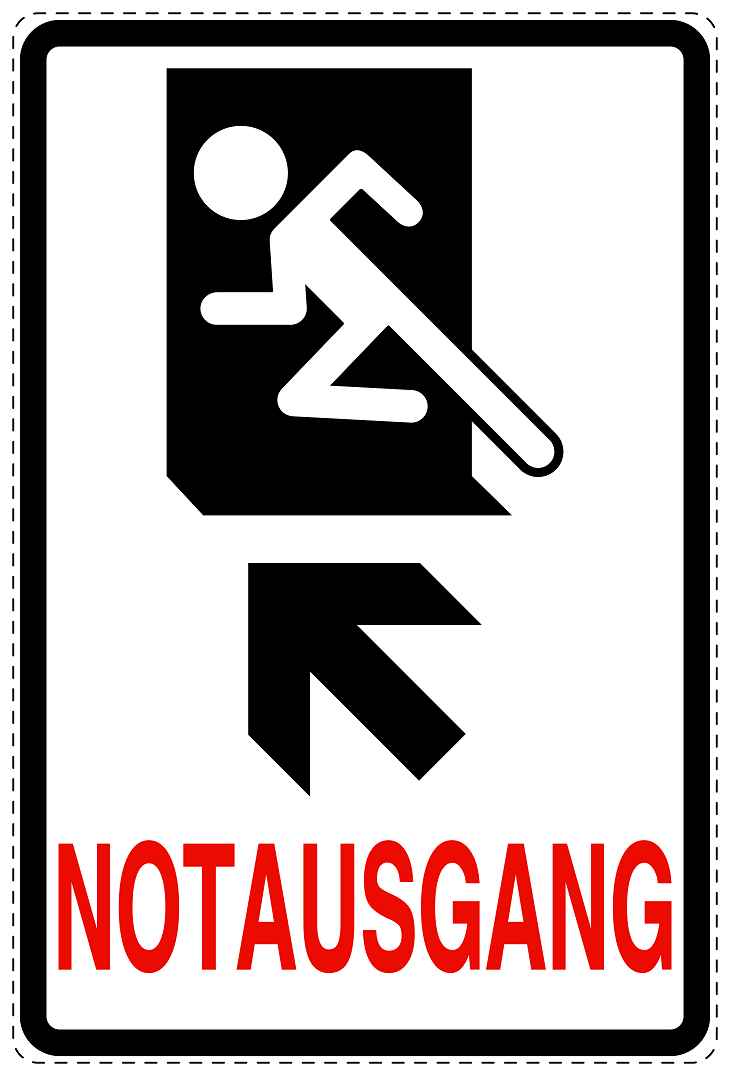 Feuer- Rettungsaufkleber "Notausgang in Pfeilrichtung" 10-40 cm LO-SIF-2280-0