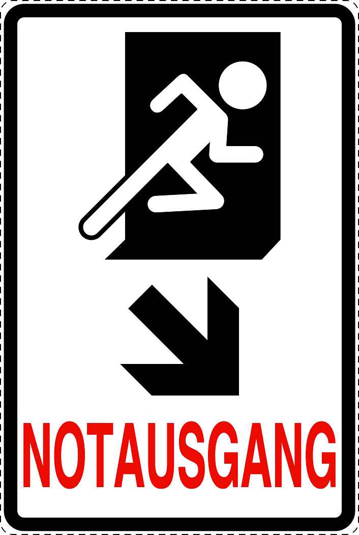 Feuer- Rettungsaufkleber "Notausgang in Pfeilrichtung" 10-40 cm LO-SIF-2300-0