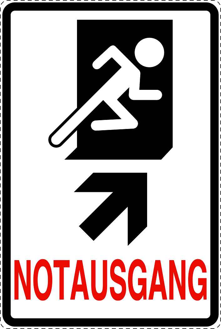 Feuer- Rettungsaufkleber "Notausgang in Pfeilrichtung" 10-40 cm LO-SIF-2310-0