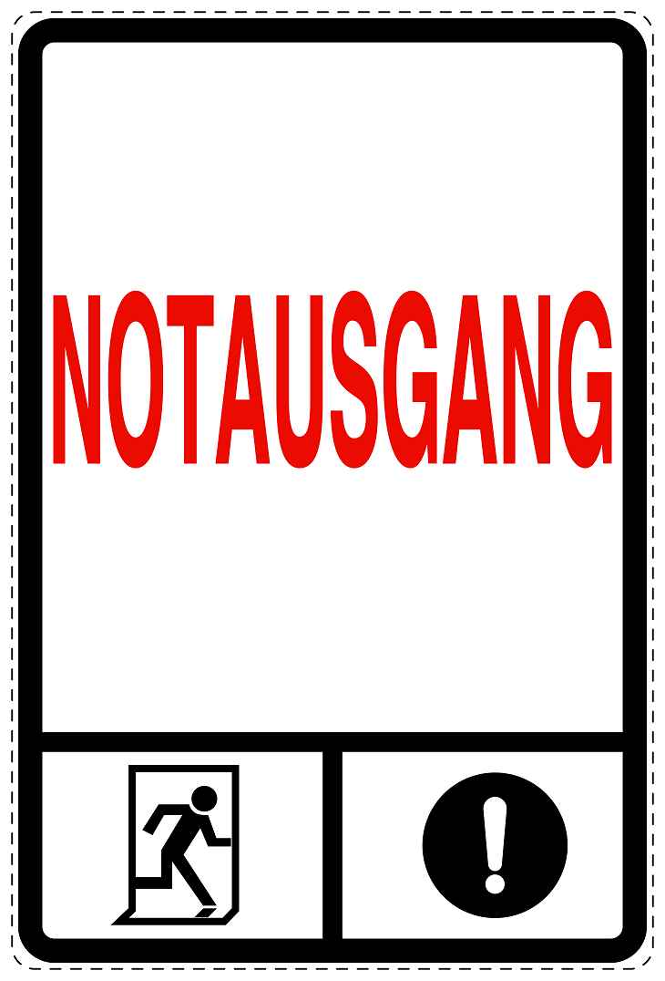 Feuer- Rettungsaufkleber "Notausgang" 10-40 cm LO-SIF-2320-0