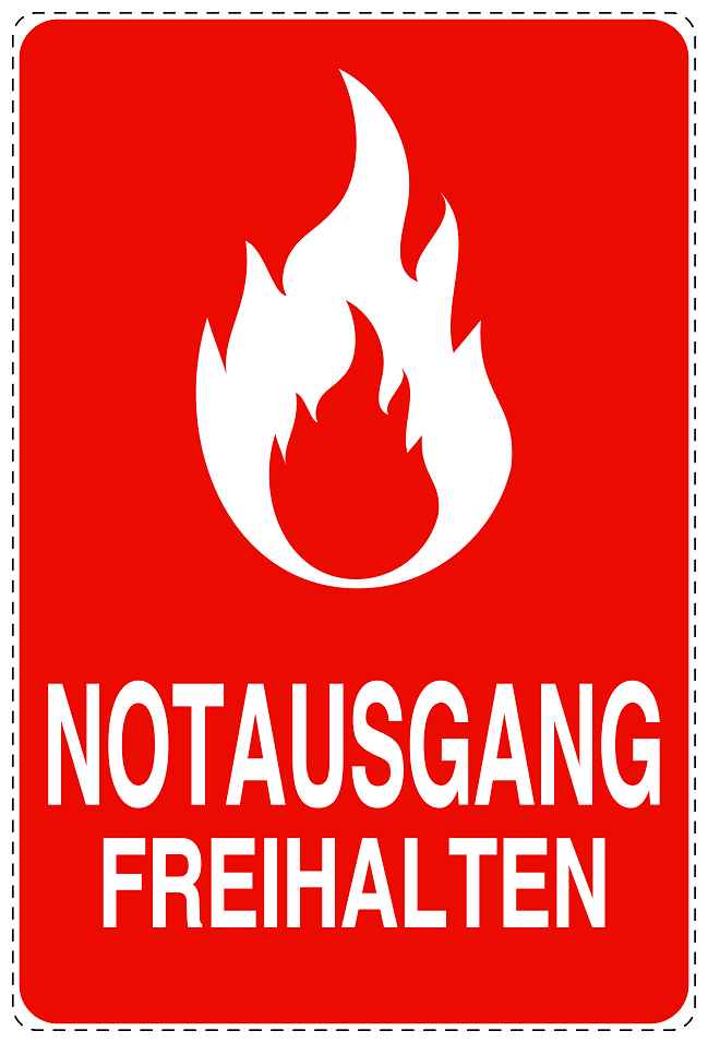 Feuerlöscher Aufkleber "Notausgang Freihalten" 10-40 cm LO-SIF-2400-14