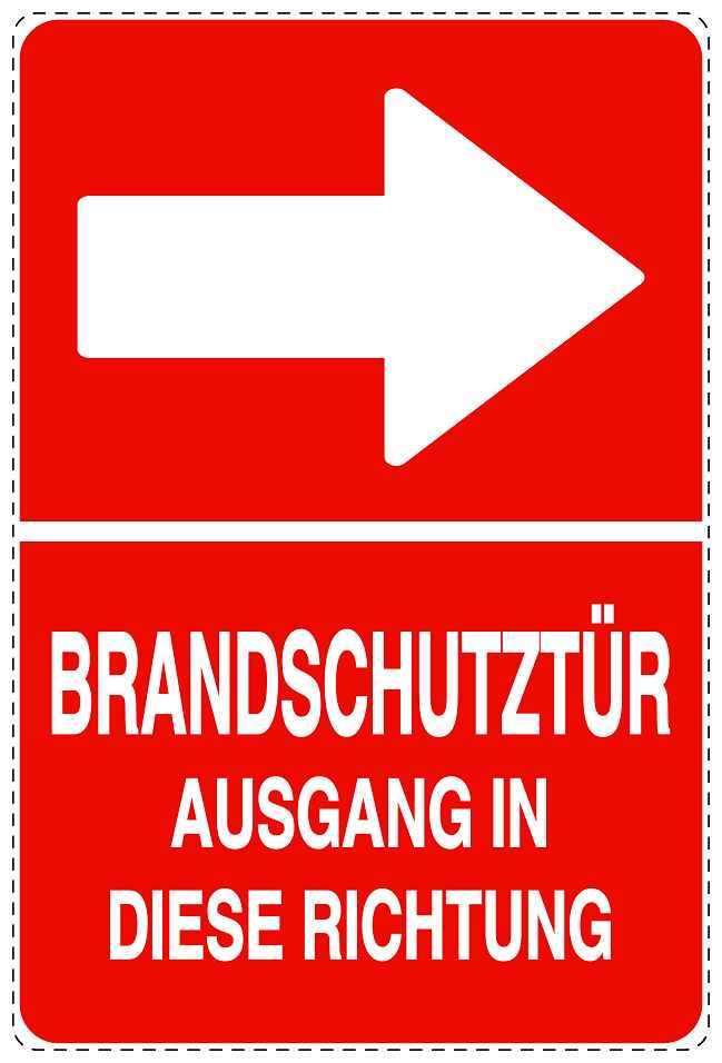 Feuerlöscher Aufkleber "Brandschutztür Ausgang in Pfeilrichtung" 10-40 cm LO-SIF-2450-14