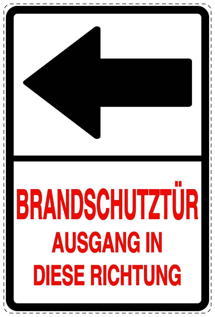 Feuer- Rettungsaufkleber "Brandschutztür Ausgang in diese Richtung" 10-40 cm LO-SIF-2460-0