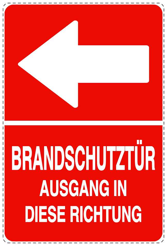 Feuerlöscher Aufkleber "Brandschutztür Ausgang in Pfeilrichtung" 10-40 cm LO-SIF-2460-14