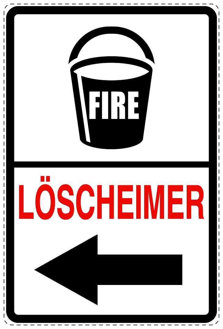 Feuer- Rettungsaufkleber "Löscheimer links" 10-40 cm LO-SIF-2590-0