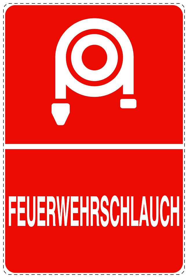 Feuerlöscher Aufkleber "Feuerwehrschlauch" 10-40 cm LO-SIF-2730-14
