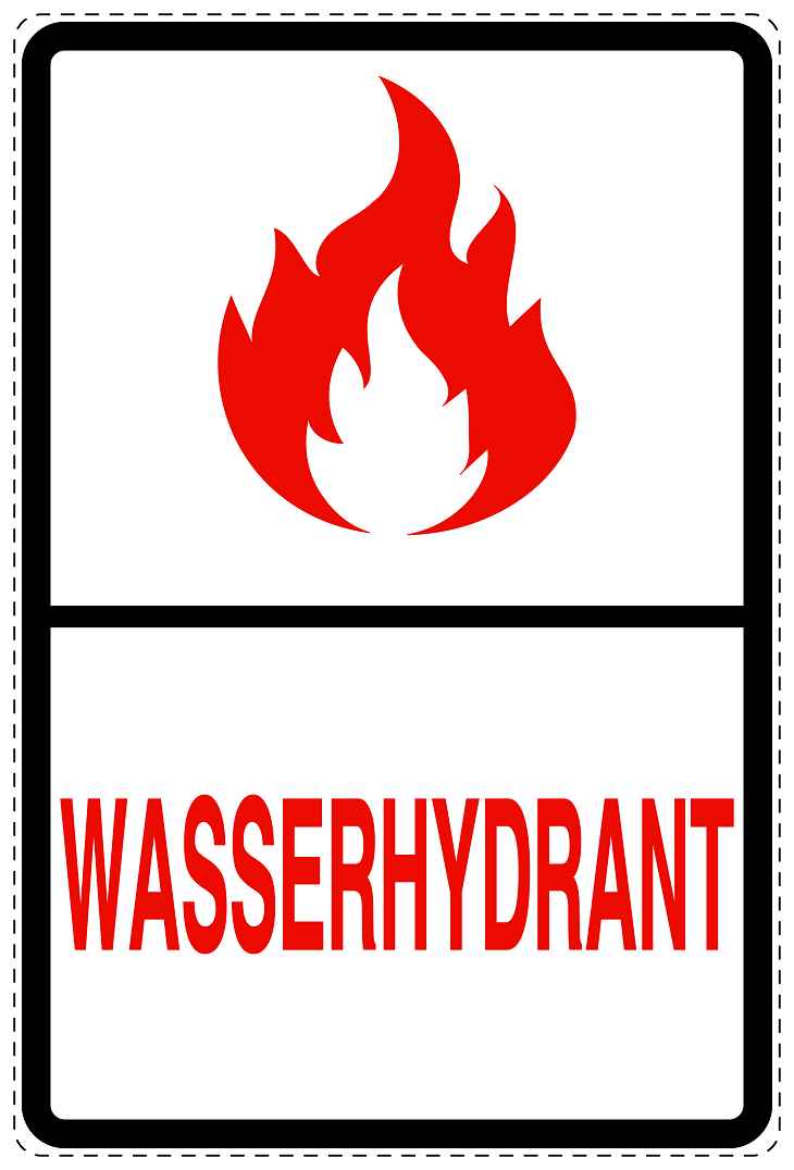 Feuer- Rettungsaufkleber "Wasserhydrant" 10-40 cm LO-SIF-2890-0