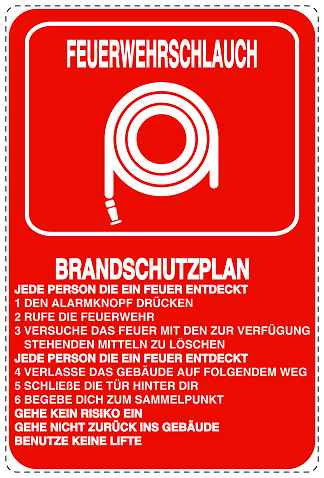 Feuerlöscher Aufkleber "Feuerwehrschlauch - Instruktionen" 10-40 cm LO-SIF-2930-14