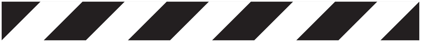 "Sicherheitsstreifen" Aufkleber 20-80 cm weiß/ schwarz aus PVC Plastik LO-STRIPES-10000