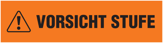 "Vorsicht Stufe" Aufkleber 20-80 cm aus PVC Plastik, LO-STUFE-14000-45x12-8-88
